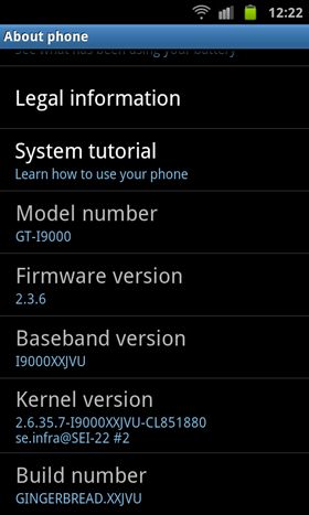 Android 2.3.6 Value Pack on Galaxy S